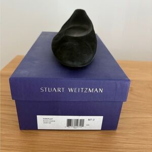 Stuart Weitzman Black Suede Ballet Flats